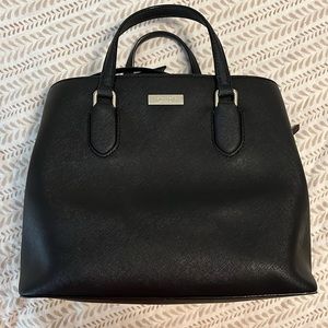 EUC Kate Spade black triple compartment purse w/ removable shoulder strap